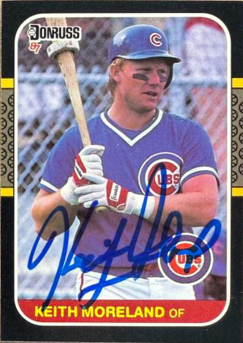Keith Moreland Signed 1987 Donruss Baseball Card - Chicago Cubs #169