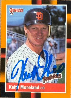 Keith Moreland Signed 1988 Donruss Baseball's Best Card - San Diego Padres #266