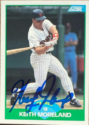 Keith Moreland Signed 1989 Score Baseball Card - San Diego Padres #42