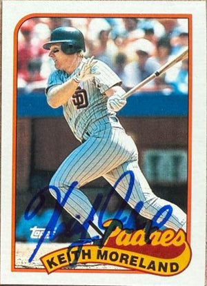 Keith Moreland Signed 1989 Topps Baseball Card - San Diego Padres #773