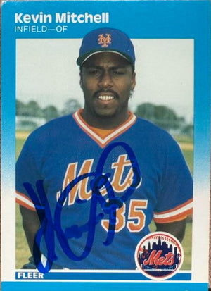 Kevin Mitchell Signed 1987 Fleer Baseball Card - New York Mets #17