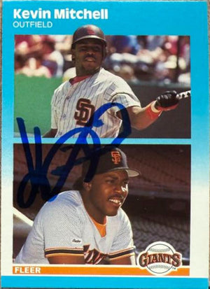 Kevin Mitchell Signed 1987 Fleer Update Baseball Card - Giants/Padres #U-42