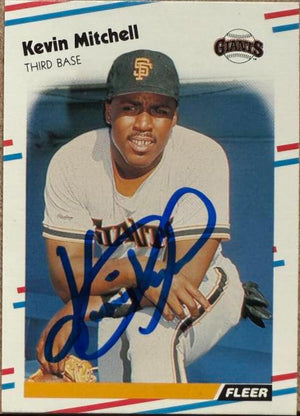 Kevin Mitchell Signed 1988 Fleer Baseball Card - San Francisco Giants #92