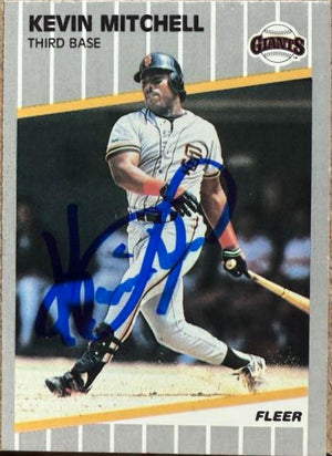 Kevin Mitchell Signed 1989 Fleer Baseball Card - San Francisco Giants #336
