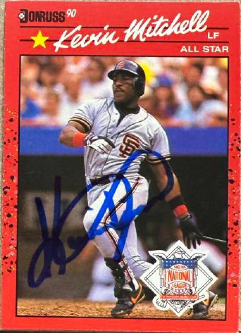 Kevin Mitchell Signed 1990 Donruss Baseball Card - San Francisco Giants #715 AS