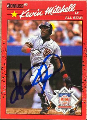 Kevin Mitchell Signed 1990 Donruss Baseball Card - San Francisco Giants #715 AS