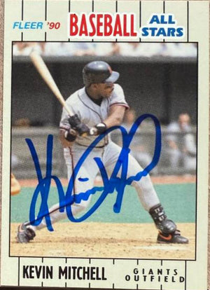 Kevin Mitchell Signed 1990 Fleer All-Stars Baseball Card - San Francisco Giants #27