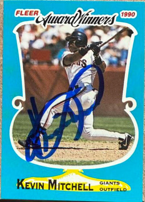 Kevin Mitchell Signed 1990 Fleer Award Winners Baseball Card - San Francisco Giants #22