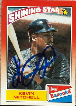 Kevin Mitchell Signed 1990 Topps Bazooka Shining Stars Baseball Card - San Francisco Giants #1