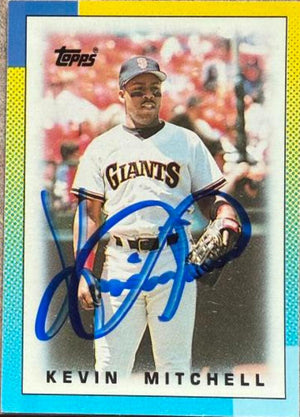 Kevin Mitchell Signed 1990 Topps Major League Leaders Minis Baseball Card - San Francisco Giants #86