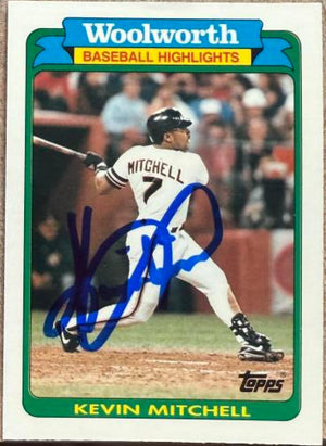 Kevin Mitchell Signed 1990 Topps Woolworth Baseball Highlights Baseball Card - San Francisco Giants #32 MVP