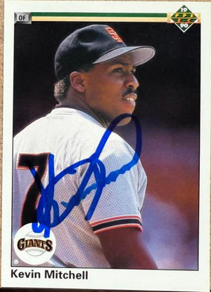 Kevin Mitchell Signed 1990 Upper Deck Baseball Card - San Francisco Giants #117