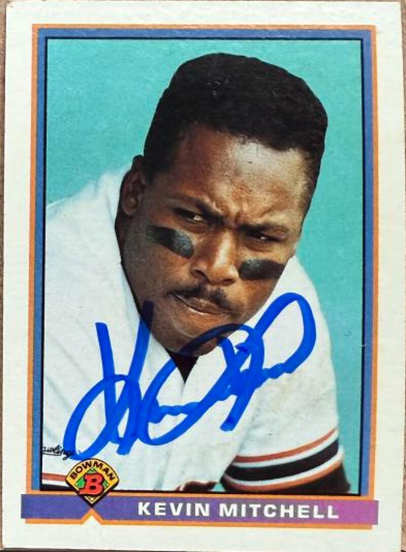 Kevin Mitchell Signed 1991 Bowman Baseball Card - San Francisco Giants #636