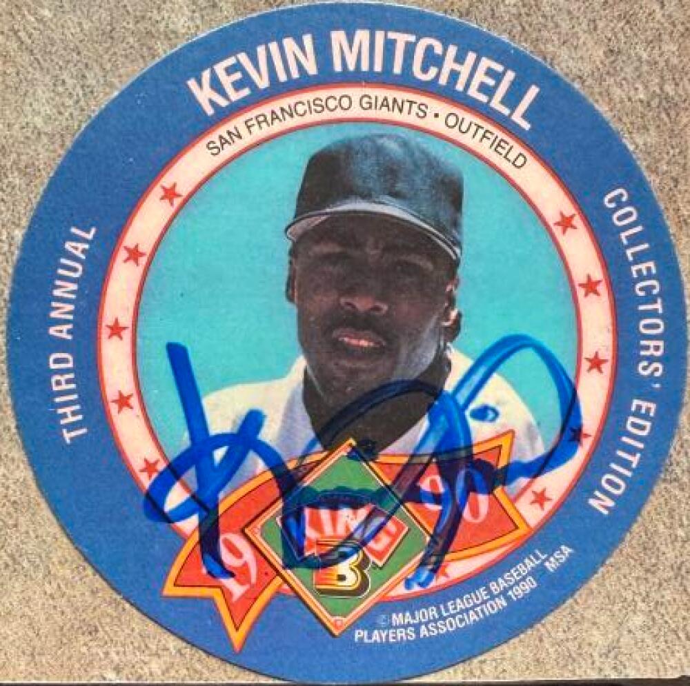 Kevin Mitchell Signed 1990 King B Discs Baseball Card - San Francisco Giants #2