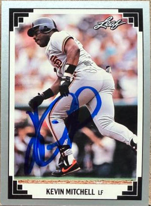 Kevin Mitchell Signed 1991 Leaf Baseball Card - San Francisco Giants #85