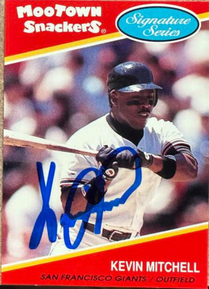 Kevin Mitchell Signed 1991 MooTown Snackers Baseball Card - San Francisco Giants #23