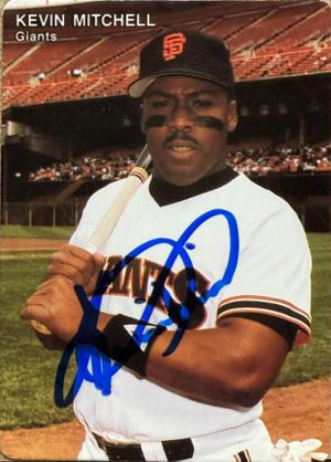 Kevin Mitchell Signed 1991 Mother's Cookies Baseball Card - San Francisco Giants #5