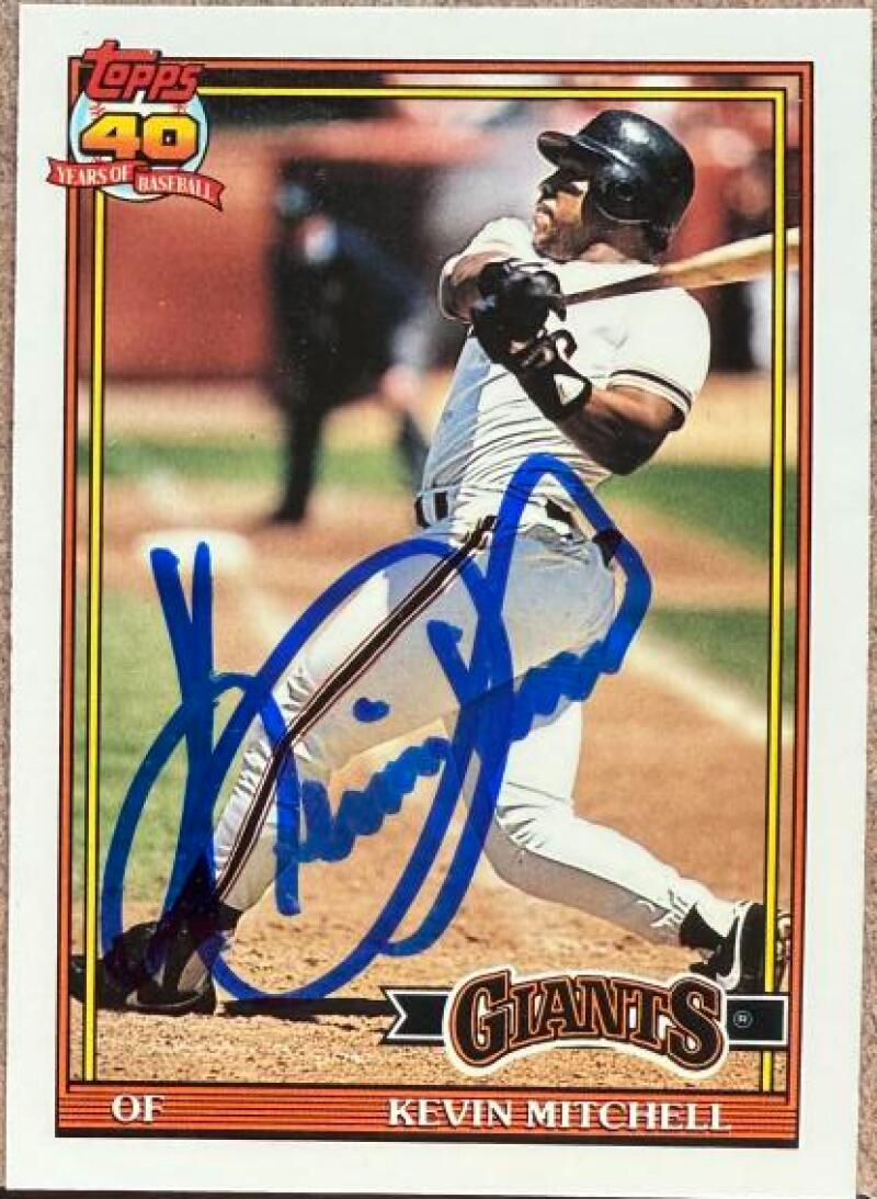 Kevin Mitchell Signed 1991 Topps Tiffany Baseball Card - San Francisco Giants #40
