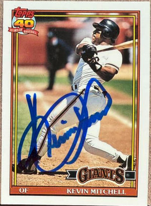 Kevin Mitchell Signed 1991 Topps Tiffany Baseball Card - San Francisco Giants #40