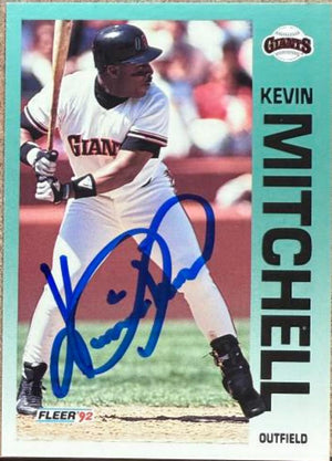 Kevin Mitchell Signed 1992 Fleer Baseball Card - San Francisco Giants #644
