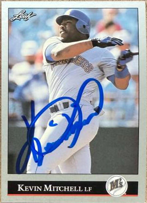 Kevin Mitchell Signed 1992 Leaf Baseball Card - Seattle Mariners #185