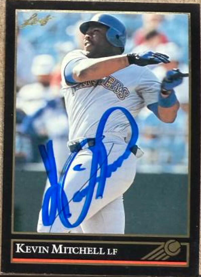 Kevin Mitchell Signed 1992 Leaf Black Gold Baseball Card - Seattle Mariners #185