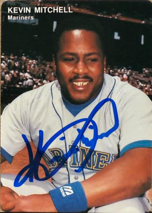 Kevin Mitchell Signed 1992 Mother's Cookies Baseball Card - Seattle Mariners #4