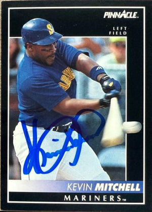 Kevin Mitchell Signed 1992 Pinnacle Baseball Card - Seattle Mariners #393