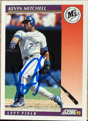 Kevin Mitchell Signed 1992 Score Rookie & Traded Baseball Card - Seattle Mariners #18T