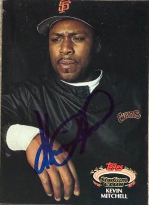 Kevin Mitchell Signed 1992 Stadium Club Baseball Card - San Francisco Giants #215
