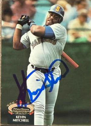 Kevin Mitchell Signed 1992 Stadium Club Baseball Card - Seattle Mariners #765