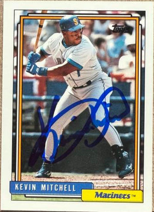 Kevin Mitchell Signed 1992 Topps Traded Baseball Card - Seattle Mariners #74T