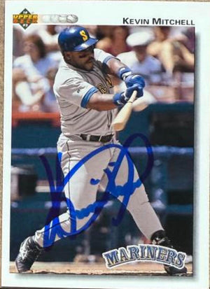 Kevin Mitchell Signed 1992 Upper Deck Baseball Card - Seattle Mariners #735