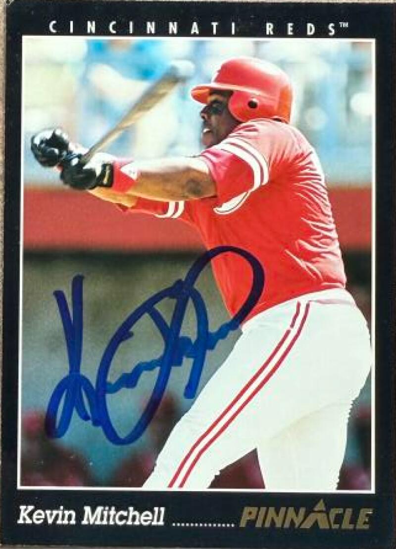 Kevin Mitchell Signed 1993 Pinnacle Baseball Card - Cincinnati Reds #551