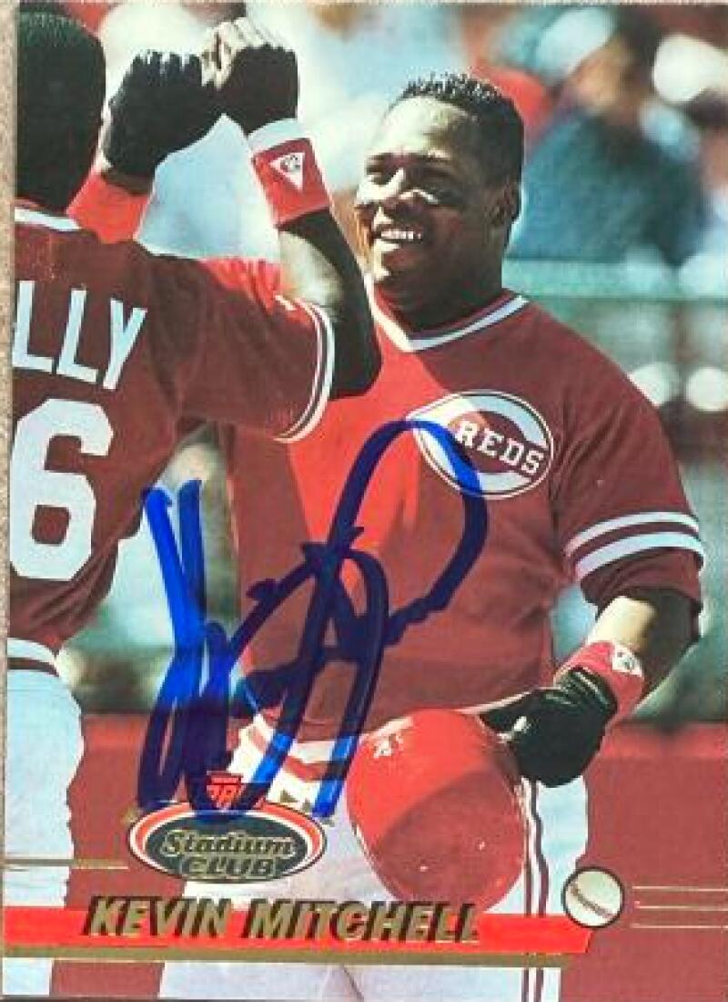 Kevin Mitchell Signed 1993 Stadium Club Baseball Card - Cincinnati Reds #694