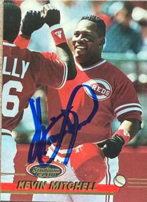 Kevin Mitchell Signed 1993 Stadium Club Baseball Card - Cincinnati Reds #694