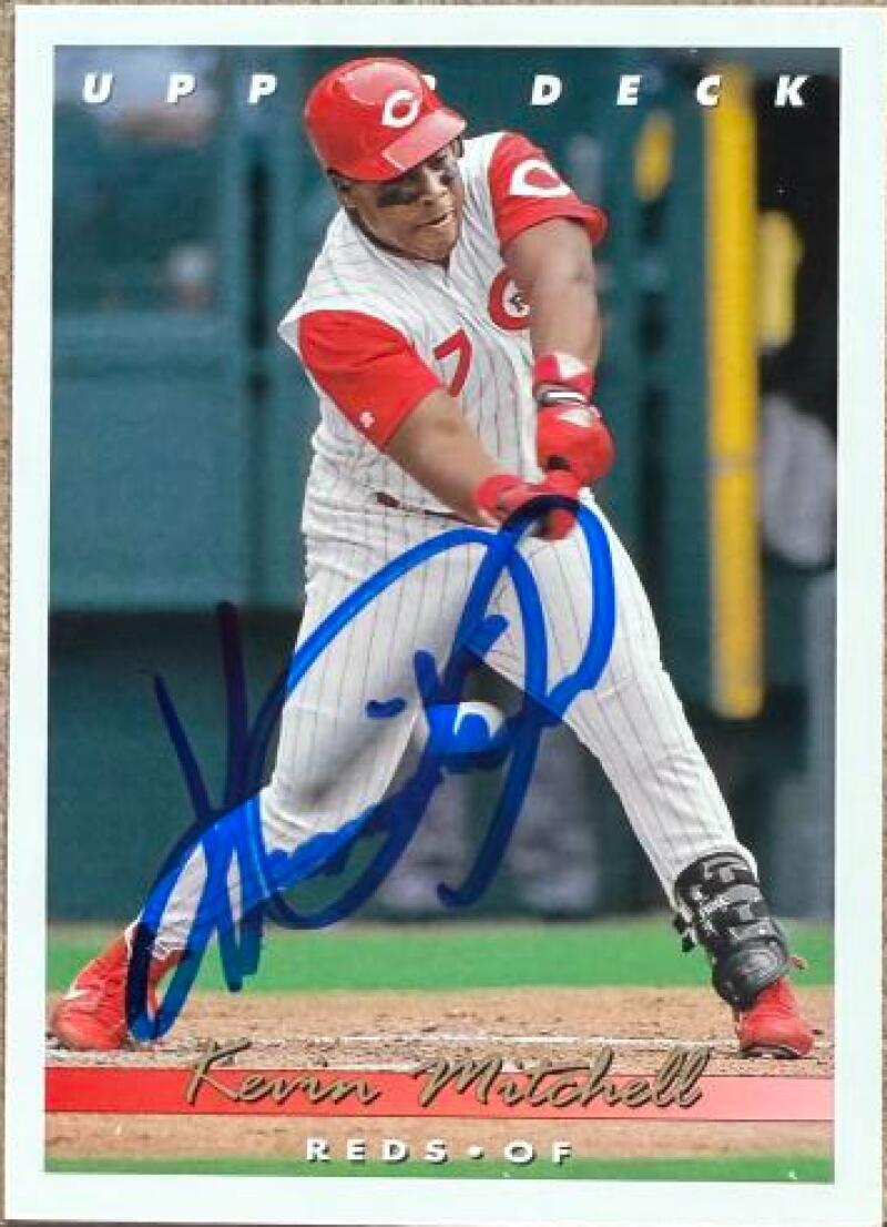 Kevin Mitchell Signed 1993 Upper Deck Baseball Card - Cincinnati Reds #646