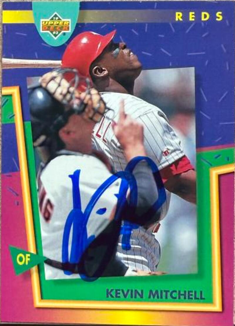 Kevin Mitchell Signed 1993 Upper Deck Fun Pack Baseball Card - Cincinnati Reds #171