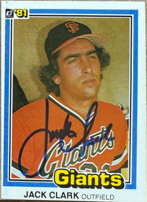 Jack Clark Signed 1981 Donruss Baseball Card - San Francisco Giants