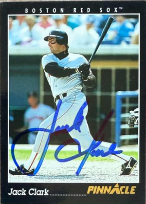 Jack Clark Signed 1993 Pinnacle Baseball Card - Boston Red Sox
