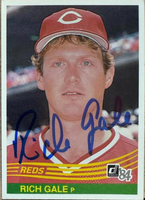 Rich Gale Signed 1984 Donruss Baseball Card -Cincinnati Reds