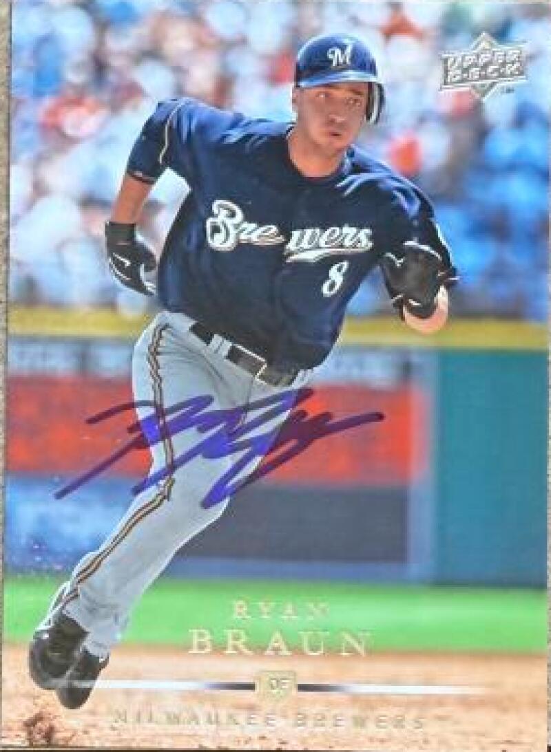 Ryan Braun Signed 2008 Upper Deck Baseball Card - Milwaukee Brewers #551