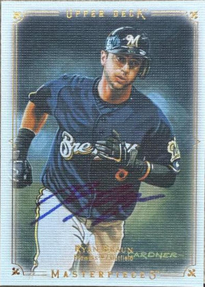 Ryan Braun Signed 2008 Upper Deck Masterpieces Baseball Card - Milwaukee Brewers #48