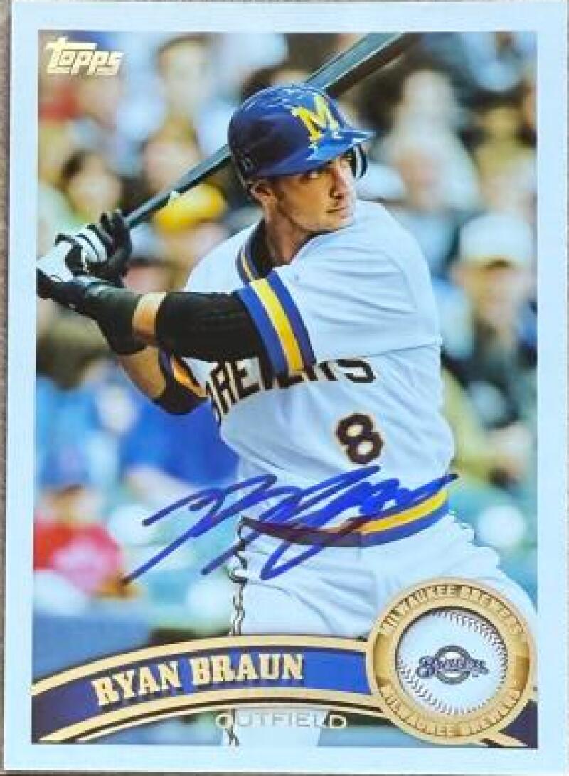 Ryan Braun Signed 2011 Topps Baseball Card - Milwaukee Brewers #1
