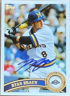 Ryan Braun Signed 2011 Topps Baseball Card - Milwaukee Brewers #1