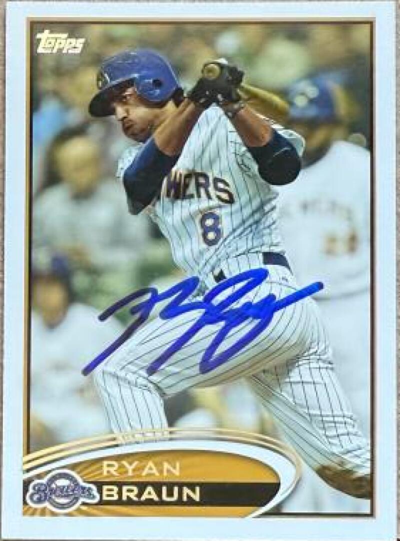 Ryan Braun Signed 2012 Topps Baseball Card - Milwaukee Brewers #1