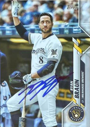 Ryan Braun Signed 2020 Topps Baseball Card - Milwaukee Brewers #347