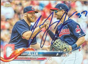 Cody Allen Signed 2018 Topps Baseball Card - Cleveland Indians