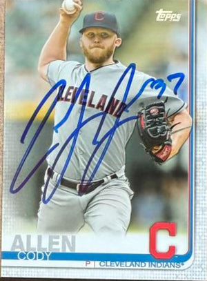 Cody Allen Signed 2019 Topps Baseball Card - Cleveland Indians