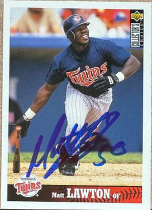Matt Lawton Signed 1997 Collector's Choice Baseball Card - Minnesota Twins